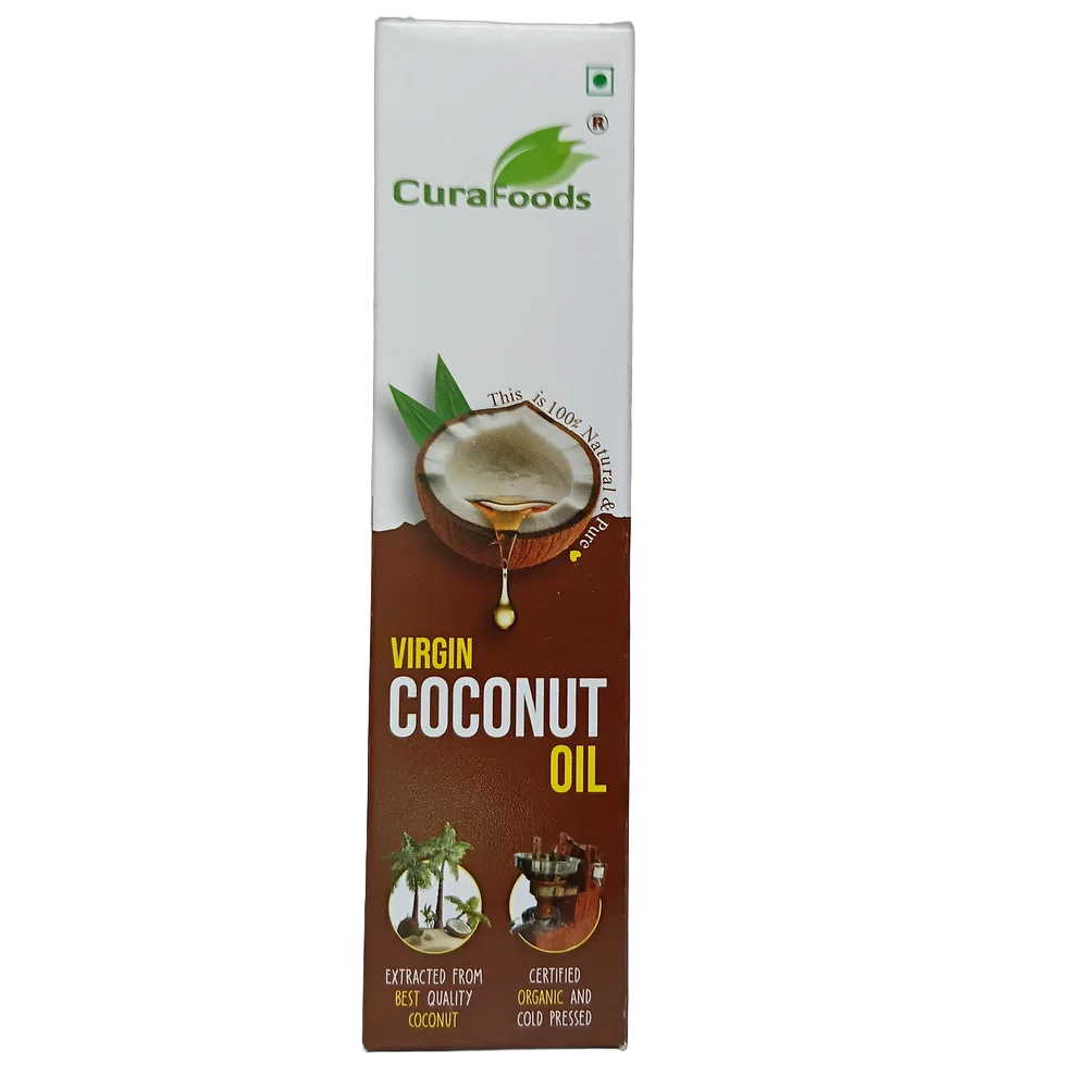 Cura Foods Extra Virgin Coconut Oil (नारियल तेल) | 100ml packaging bottle