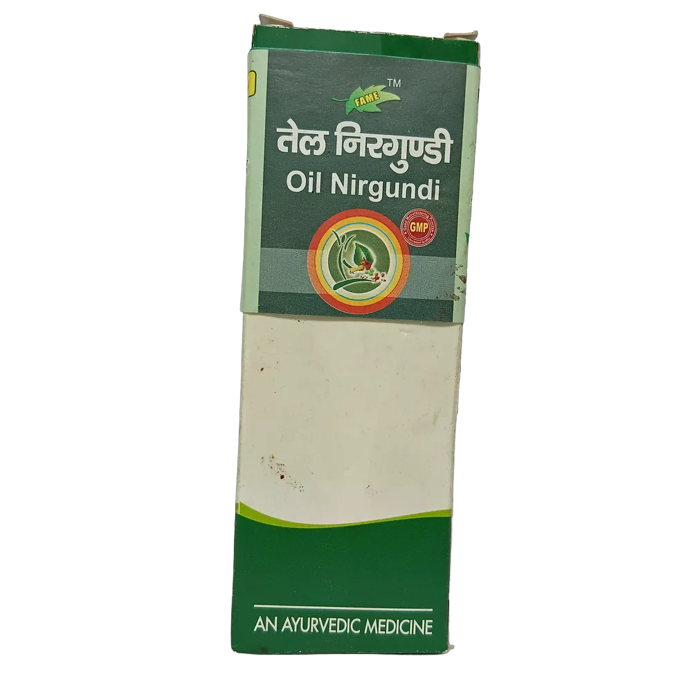 Fame Drugs Nirgundi Oil (निरगुण्डी तेल) | 50ml packaging bottle