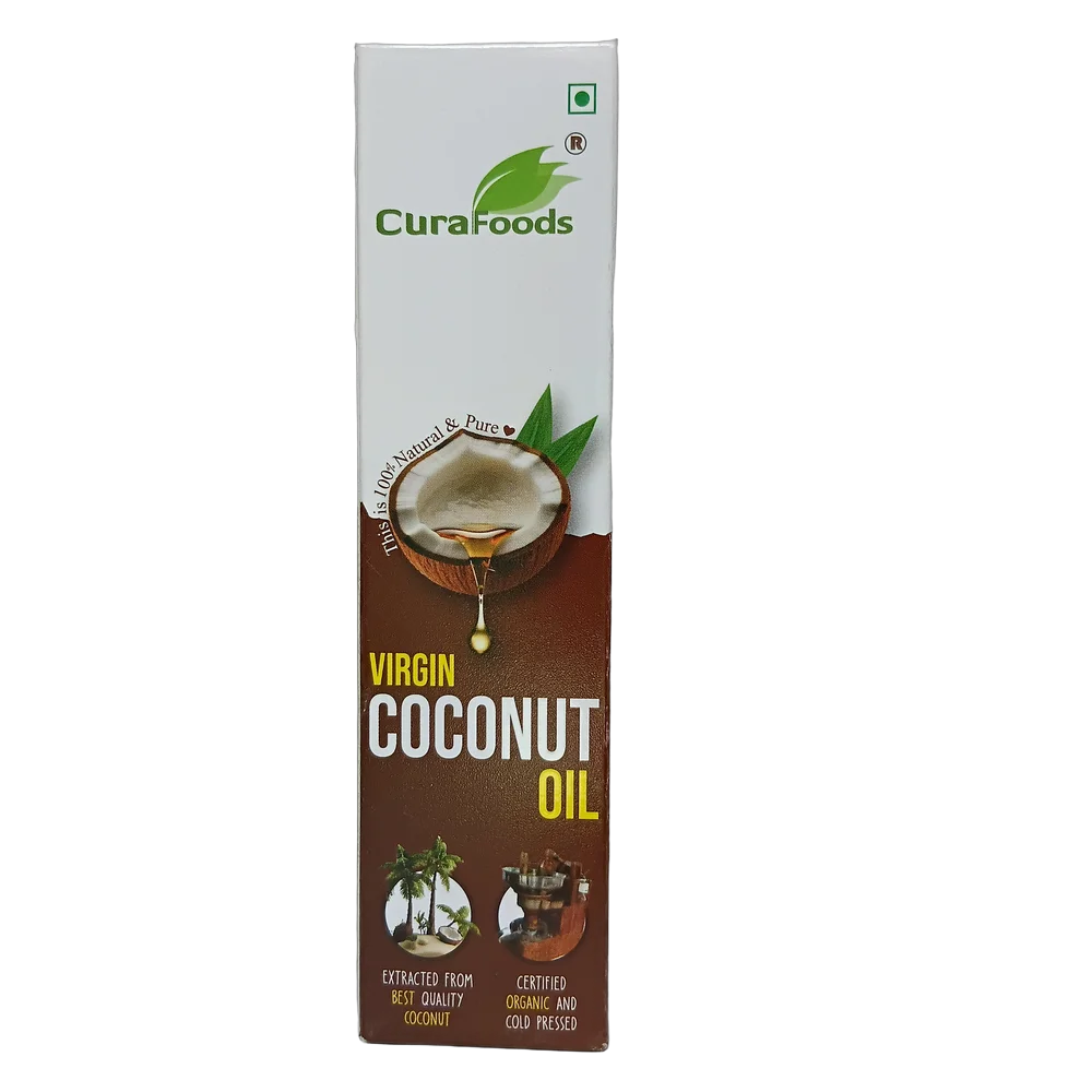 Cura Foods Extra Virgin Coconut Oil (नारियल तेल) | 100ml packaging bottle