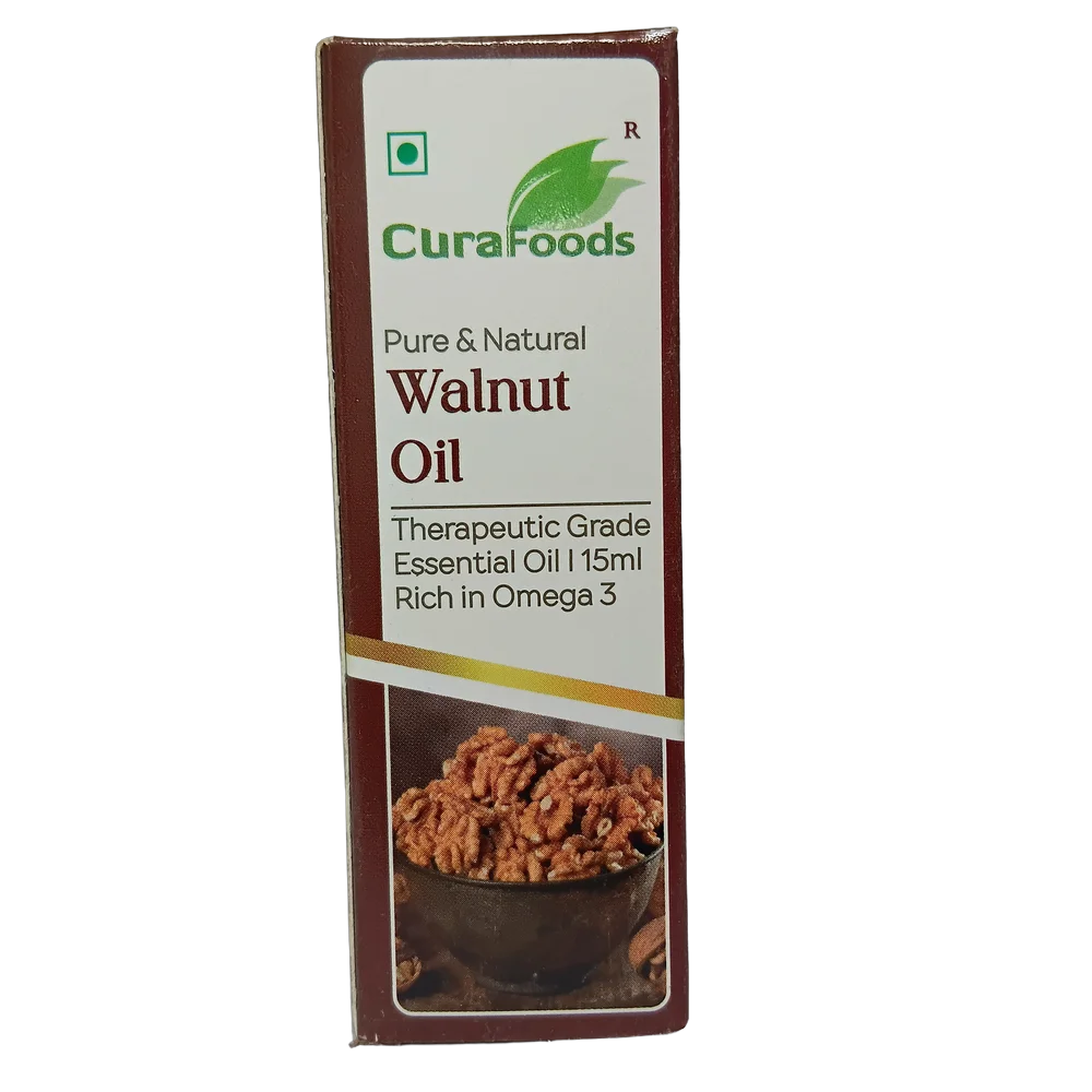 Cura Foods Walnut Oil 15ml bottle for skin care and dark circles