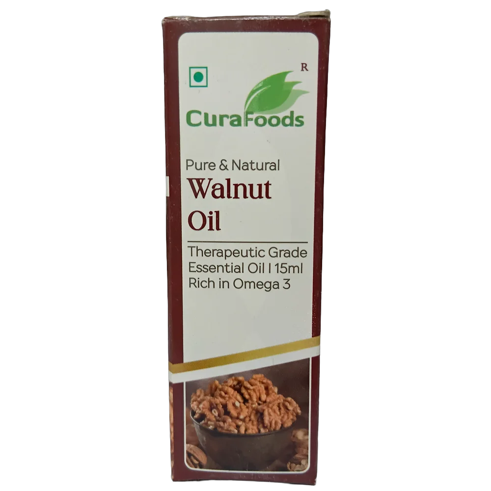 Cura Foods Walnut Oil 15ml bottle for skin care and dark circles