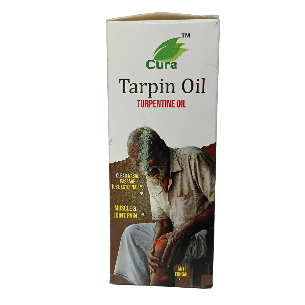 Cura Foods Turpentine Tarpin Oil 100ml bottle for pain relief