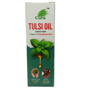 Cura Foods Tulsi Oil 50ml bottle for hair care and immunity