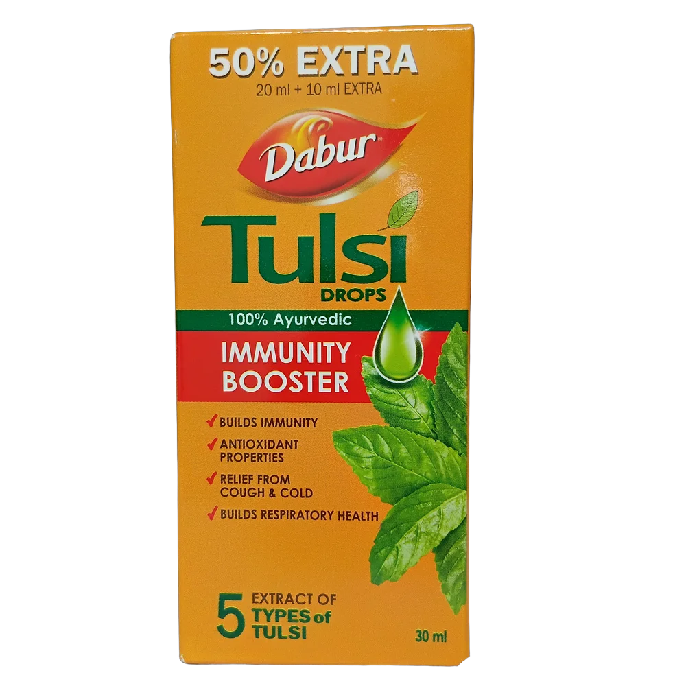 Dabur Panch Tulsi Drops 30ml bottle for daily immunity support