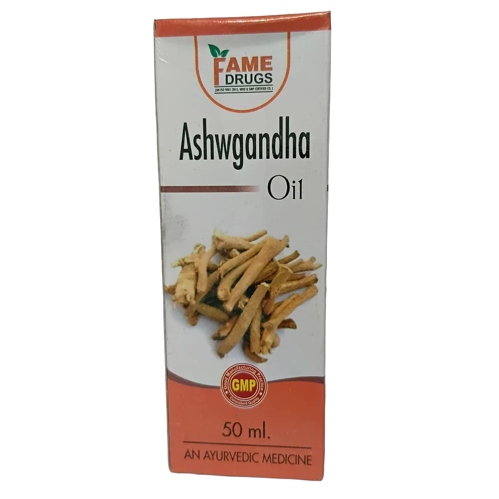 Fame Drugs Ashwagandha Oil 50ml bottle for local application
