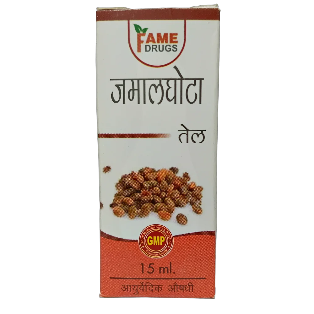Fame Drugs Jamalghota Oil 15ml bottle for local application