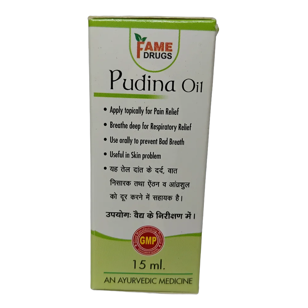 Fame Drugs Pudina Oil 15ml bottle for local application
